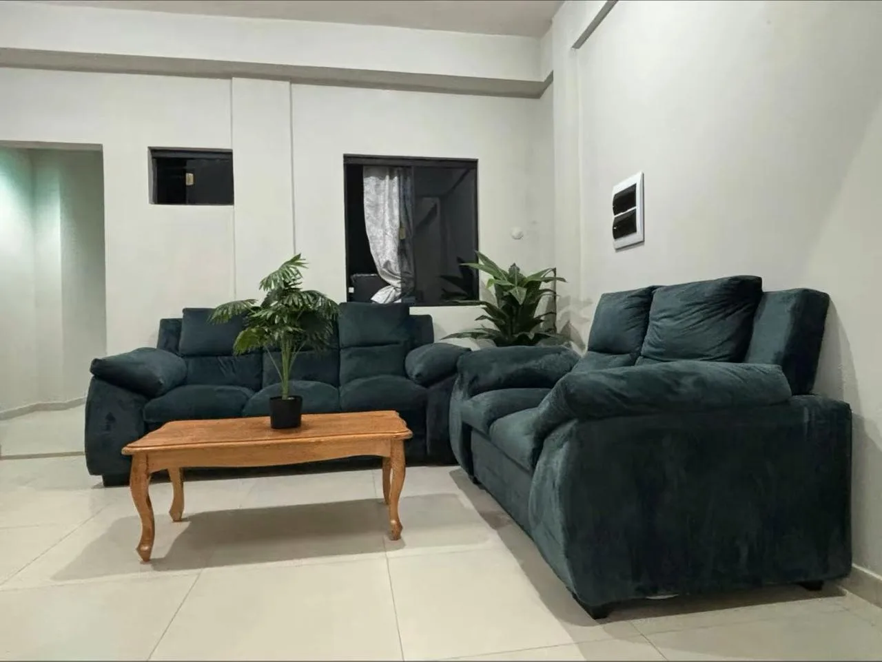 Living común con sillones verdes